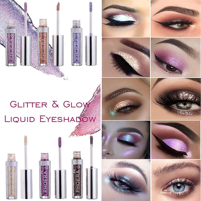 Glitter Eyeshadow,Makeup For Eyes Liquid Shimmer Sparkle Glow Light Colors Pencil Stick Shiny Long Lasting Waterproof Shining Eye Shadow Sets Metallic Pigments Metals Gloss Sparkling Pen Kit (A108)-Velvo Beauty