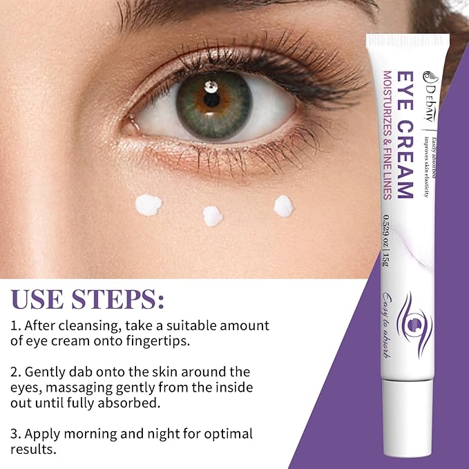 3 Pack Eye Cream Hydrating & Repairing with Hyaluronic Acid & Peptides - Moisturizes, Smooths Fine Lines, Enhances Elasticity (Each 0.529oz | 15g)-Velvo Beauty