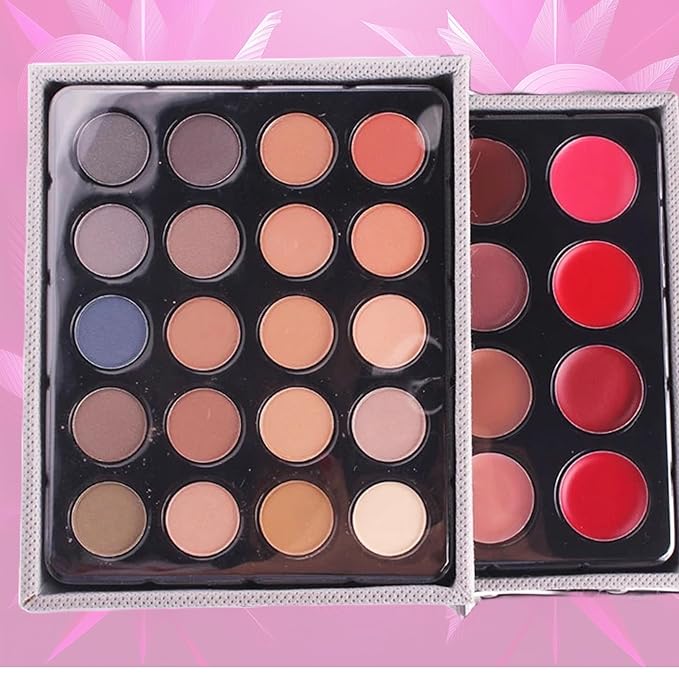 132 Colors All In One Ultimate Color Makeup Kit: Carry All Trunk with Cosmetic Contouring Palette, Concealer, Face Powder, Lip Gloss, Blusher, Contour Shade, Eye Liner, and Eyebrow Powder.-Velvo Beauty