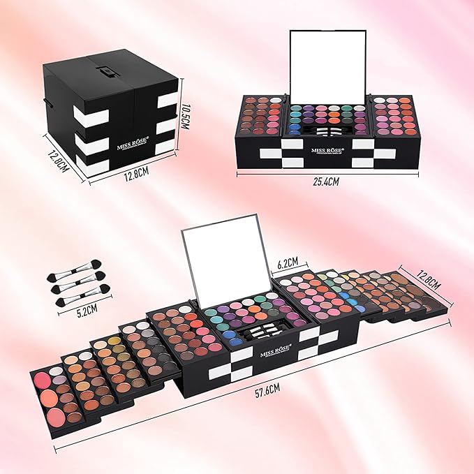 Eyeshadow Palette Cosmetics,Contour Palette Maquillaje Para Mujer,makeup Kit for Women Full Kit,With 142 Color Eyeshadow 3 Color Blush 3 Color Eyebrow Powder…-Velvo Beauty
