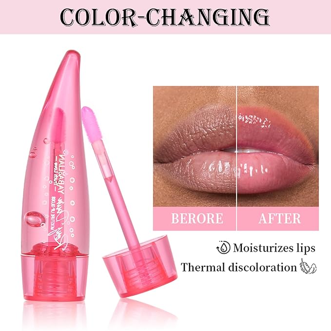 6PCS Aloe Vera Lip Gloss, Long Lasting Nutritious Lip Balm Moisturizing Aloe Vera Lip Oil for Lip Treatment and Dry Lips, Color Changing Lipstick Tinted Lip Balm Set (B)-Velvo Beauty