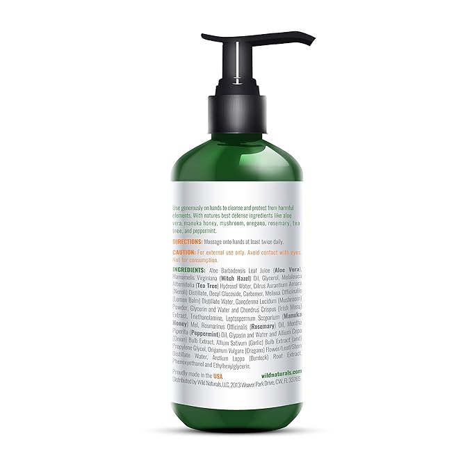 Pure Aloe Vera Gel Hand Cleaner - 100% Aloe Vera Gel Organic with Manuka Honey, Witch Hazel, Peppermint, Oregano, Rosemary, & Cleansing Tea Tree - Organic Waterless Purifying Wash-Velvo Beauty