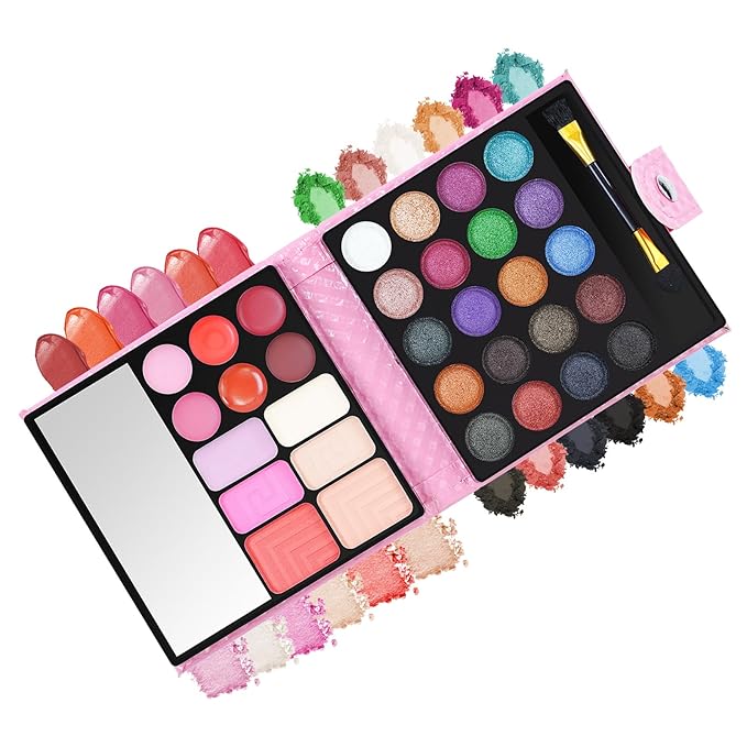 32 Colors Eyeshadow Palette Makeup Contouring Kit Combination with Lipgloss, Blusher and Concealer #2 - Perfect for Professional and Daily Use-Velvo Beauty