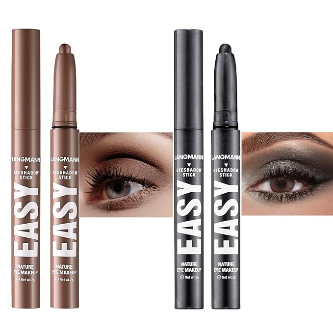 Jolilab Eyeshadow Stick Set, 2 Colors Matte Professional Bright-Colored Contouring and Highlight Eyeshadow Stick, Cream Waterproof Long Lasting High Pigmented Eye Shadow. (2, 06+23 2pcs)-Velvo Beauty