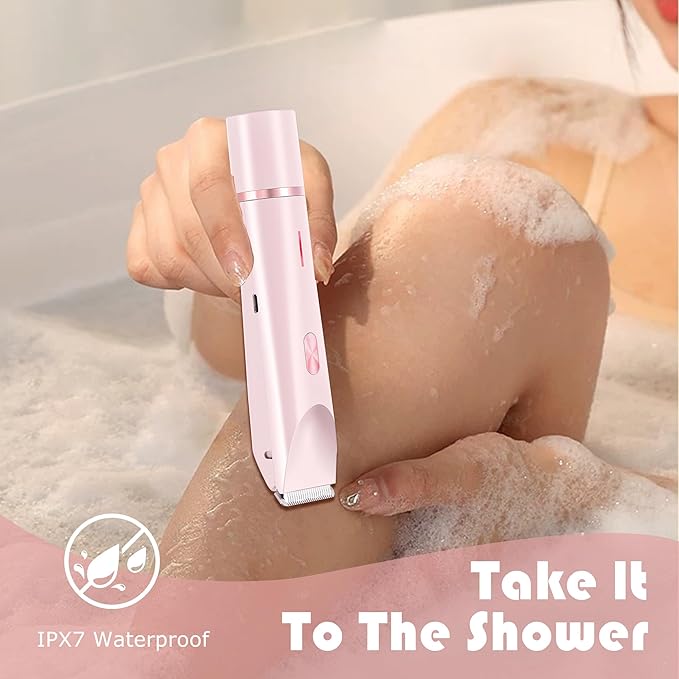 2-in-1 Women's Electric Shaver, Waterproof Cordless Bikini Trimmer & Body Razor, Dual Head Pain-Free Design, Pink Galaxy (2025)-Velvo Beauty