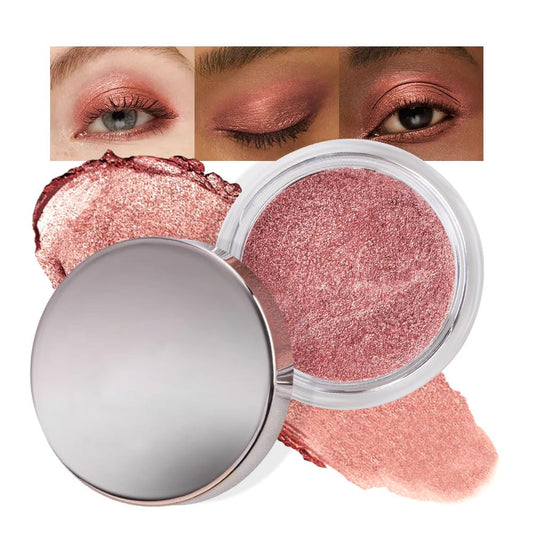 Cream Glitter Brownish Red Shimmer Metallic Eyeshadow Palette Makeup, Natural Single Mini Instant Holographic Eyeshadow For Older Women, Sombras Crema Para Ojos, Talc, Paraben & Cruelty Free-Velvo Beauty