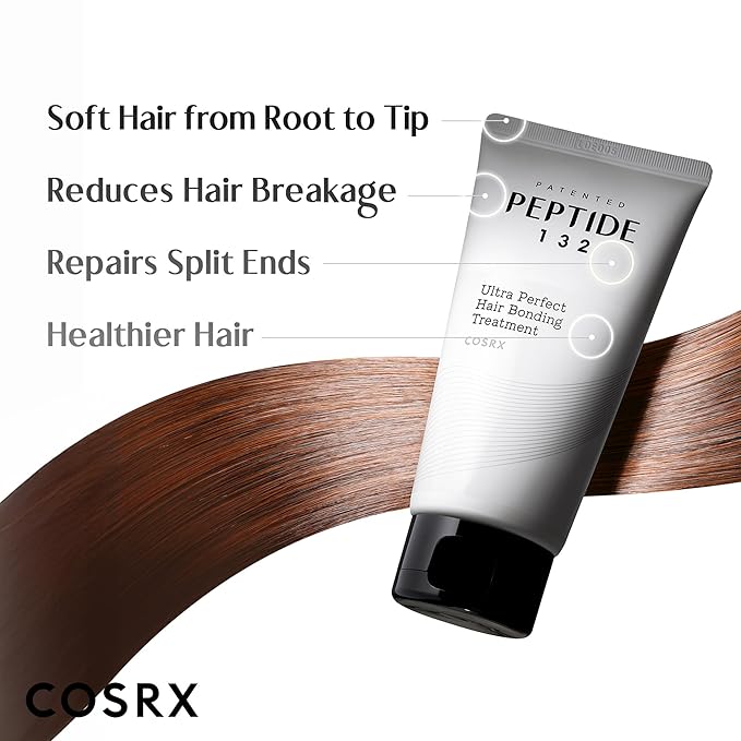 COSRX PEPTIDE 132 Hair Bond Repair Treatment - Deep Conditioner Hair Mask for Damaged, Dry Hair, Repairs Breakage & Split Ends with Collagen & Hyaluronic Acid, For All Hair Types – 4.05 fl oz-Velvo Beauty
