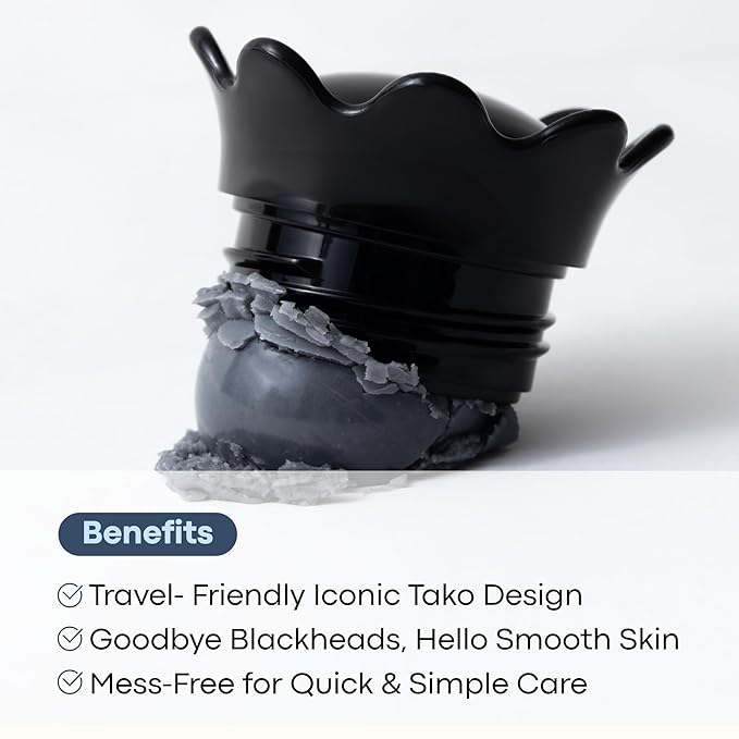 TONYMOLY Tako Pore Blackhead Remover Scrub Stick Charcoal & Dead Sea Salt Exfoliator for Blackheads, Whiteheads, Pore Cleansing & Oil Control, 0.8 oz-Velvo Beauty