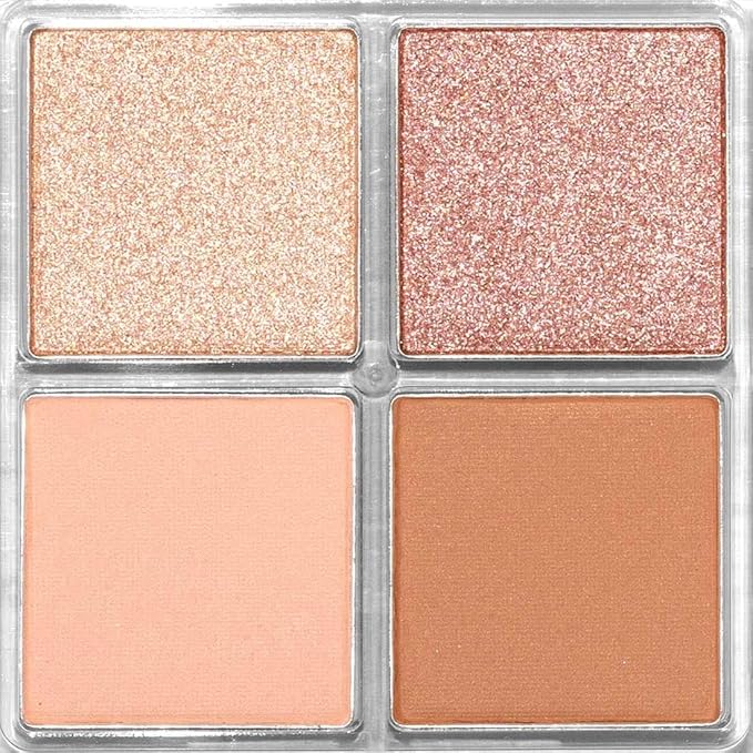 Palladio Eyeshadow Quads, Velvety Pigmented Blendable Matte, Metallic & Shimmer Finishes, Creamy Formula, Four Way Quad Eye Shadow Palette, Talc-Free (Honey Pie)-Velvo Beauty