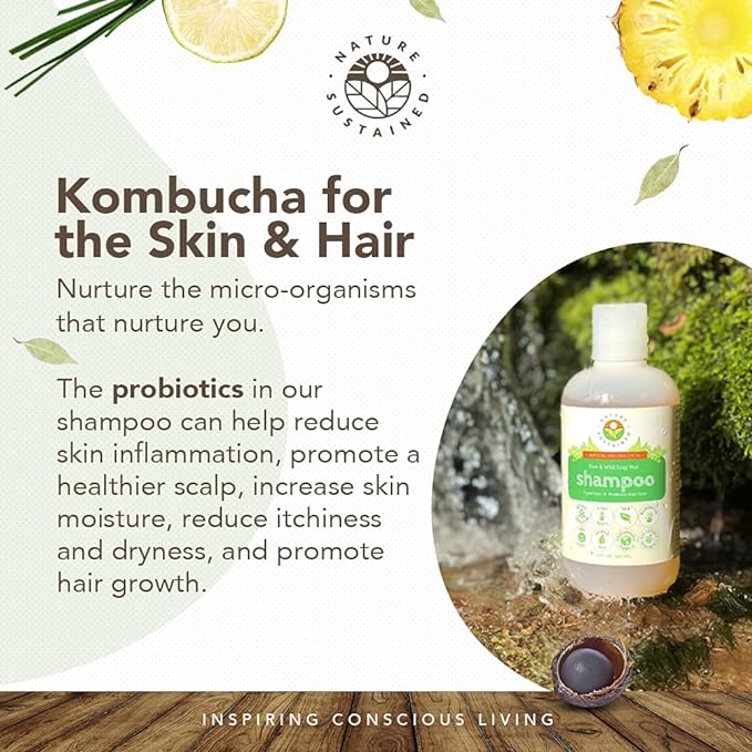 Organic Shampoo - Raw & Wildcrafted with Probiotics, Hypoallergenic Natural & Sulfate Free Shampoo for Sensitive Scalp, Dry Hair, Dandruff, Eczema & Psoriasis, Gallon, Original-Velvo Beauty