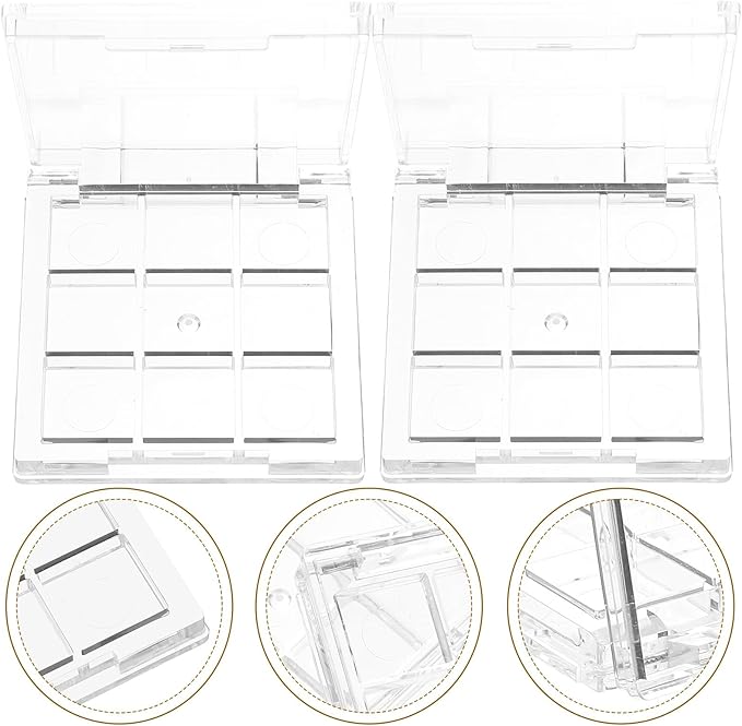 2pcs Empty Lipstick Palette Clear Lipstick Case Mini Highlighters Cross Body Bag Portable Makeup Organizer Storage Cases Sample Eye Shadow Plastic Empty Bracket Travel-Velvo Beauty