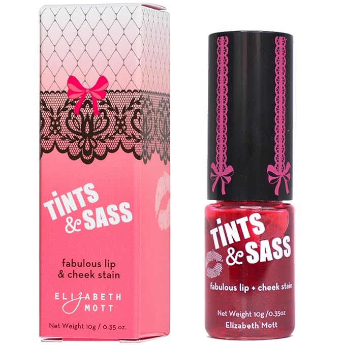 Elizabeth Mott Tints & Sass Lip and Cheek Stain – Long-Lasting Rosy Pink Tint for Lips & Cheeks, Natural Buildable Color, Smudge-Proof, Lightweight, Cruelty-Free Makeup for All Skin Tones (10g/0.35oz)-Velvo Beauty