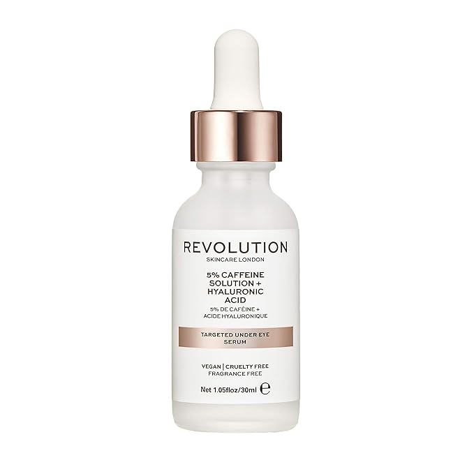 Revolution Skincare Targeted Under Eye Serum - 5% Caffeine, Clears Blemishes, Exfoliates the Skin and Reduces Blackheads, Vegan & Cruelty Free, 250ml-Velvo Beauty