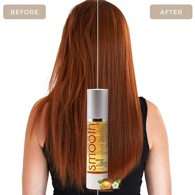 KERAGEN - Nourishing Hair Serum for Dry Damaged Hair - Argan Oil for Hair Treatment - Brilliant Shine, Heat Protection with Paraben, Phthalate and Sulfate Free Formula (1.7 Oz)-Velvo Beauty