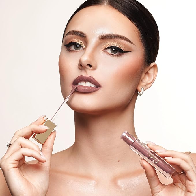 Oulac Matte Liquid Nude Lipstick for Women, Long Lasting Lipstick Waterproof Lip Stain, No Transfer, Creamy High Pigmented Formula with Rose Oil, Vegan & Cruelty-Free M28-Velvo Beauty