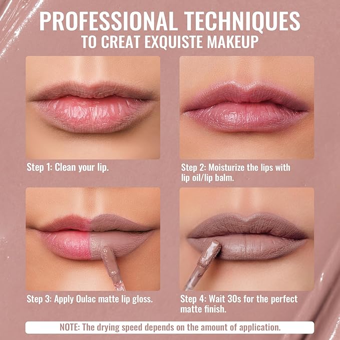 Oulac Matte Liquid Pink Lipstick for Women, Pink Nude Long Lasting Lipstick, Waterproof Lip Stain, No Transfer, Creamy High Pigmented Formula with Vitamin E, Vegan & Cruelty-Free M19-Velvo Beauty