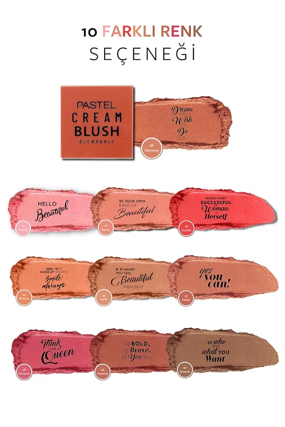 Pastel Cream Blush 46 | Fresh | Healthy & Natural Look | Ligh Weighted Formula | Sebum Control Richly Pigmented | Easily Blendable | Long Lasting | Semi Matte | 0.18 oz.-Velvo Beauty