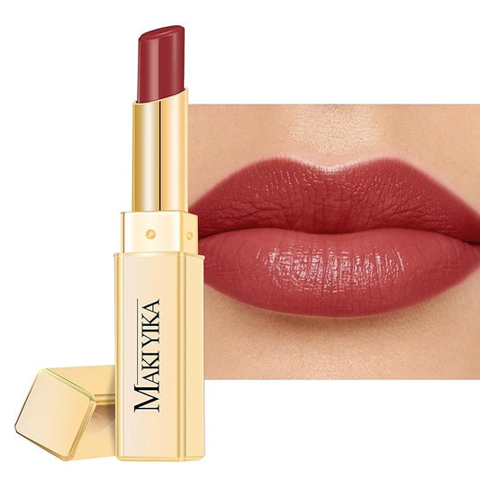 MAKI YIKA Moisture Mauve Red Lipstick for Women Hydrate Lip Gloss for Dry Cracked Lips Weightless Glossy Lip Color Juicy Finish,MA059 Mauve Pop-Velvo Beauty