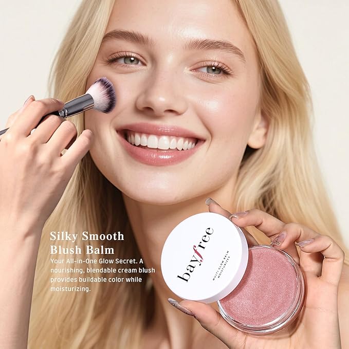 Multi Glow Balm Set, Cream Blush with Double-ended Brush, Radiant Finish, Hydrating, Creamy, Radiant Finish, Lightweight & Blendable Color, Face Balm-Velvo Beauty