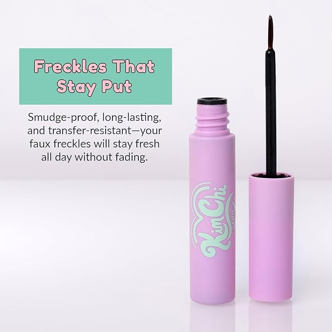 KimChi Chic Beauty Candy Girl Fake Freckle Pen, Natural-Looking and Fast-Drying Faux Freckles Face Makeup, Afternoon In The Flower Field Red-Brown Shade, 0.10 fl oz-Velvo Beauty