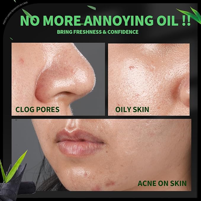 Blotting Paper for Oily Skin, Natural Bamboo Charcoal Blotting Paper, Oil Blotting Sheets for Face, 100 * 70MM Large Oil Absorbing Sheets Makeup Face Tissues, 200 Counts-Velvo Beauty