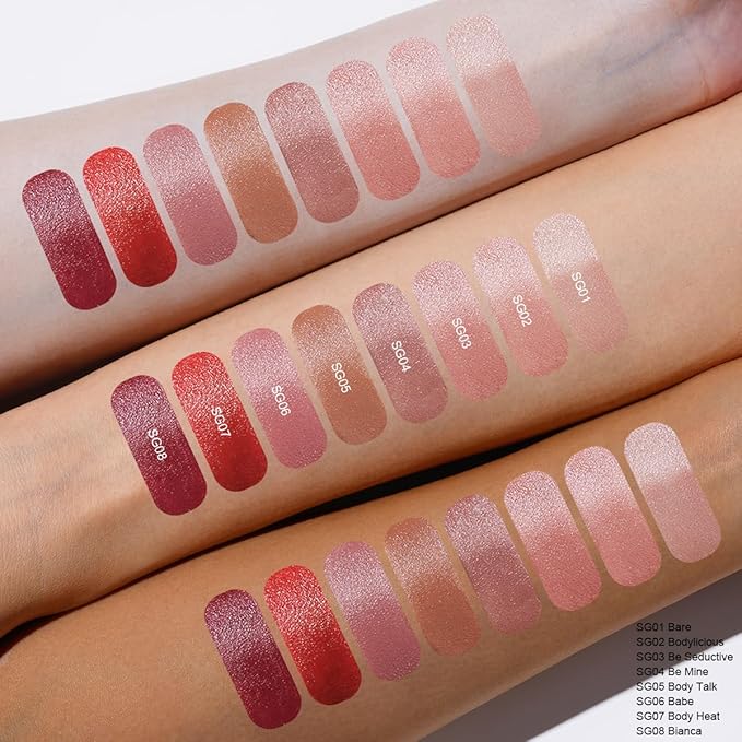 Oulac Beige Nude Satin Lipstick Set - Matte Lip Base, Full Coverage Lip Color, Satin Matte Finish, Cream Texture, Hydrating, Infused with Hyaluronic Acid, 4g*2 SG01+SG02-Velvo Beauty