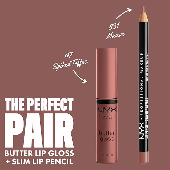 NYX PROFESSIONAL MAKEUP Butter Gloss Brown Sugar, Non-Sticky Lip Gloss - Spiked Toffee (Brown Mauve)-Velvo Beauty