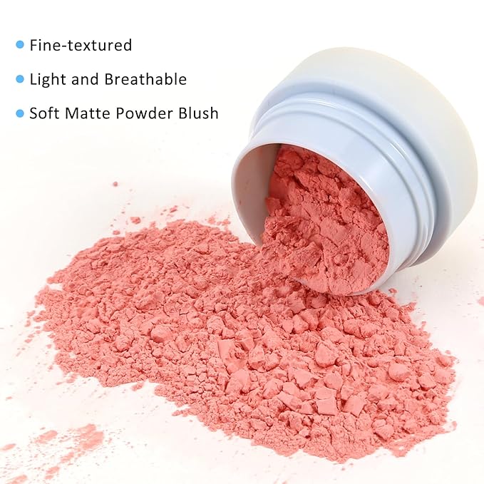 Boobeen Powder Blush for Cheeks, Air Cushion Matte Blush, Natural Highly Pigmented Blush Makeup Easy to Blend, Loose Blush Compact Long-lasting-Velvo Beauty