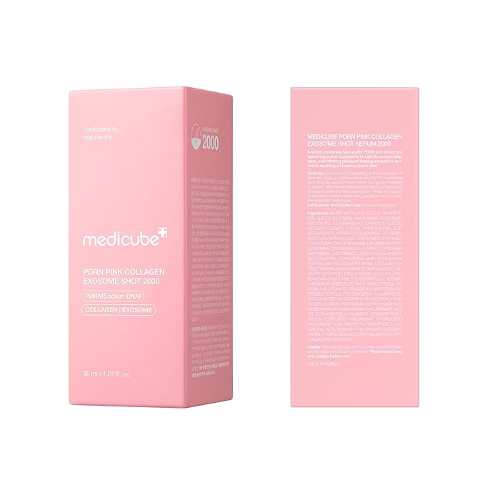 medicube PDRN Pink Collagen Exosome Shot Serum 2,000 PPM | Liquid Skin Booster | Exosome, Salmon DNA PDRN, Spicules | Uneven Skin Tone, Pore Care, Skin Texture | Korean Skin Care 1.01 fl.oz-Velvo Beauty