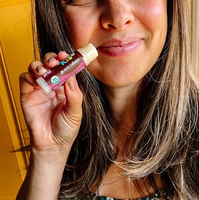 Eco Lips Mongo Kiss Organic Lip Balm 4 Pack Blood Orange, Yumberry, Strawberry Lavender, Black Cherry - 100 Percent USDA Organic - Soothe, Moisturize Dry-Velvo Beauty