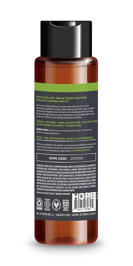 Soapbox Men's Thick and Full 2 in 1 Shampoo and Conditioner Men, Natural Mens Shampoo and Conditioner, Oak & Cedar Leaf, 16oz-Velvo Beauty