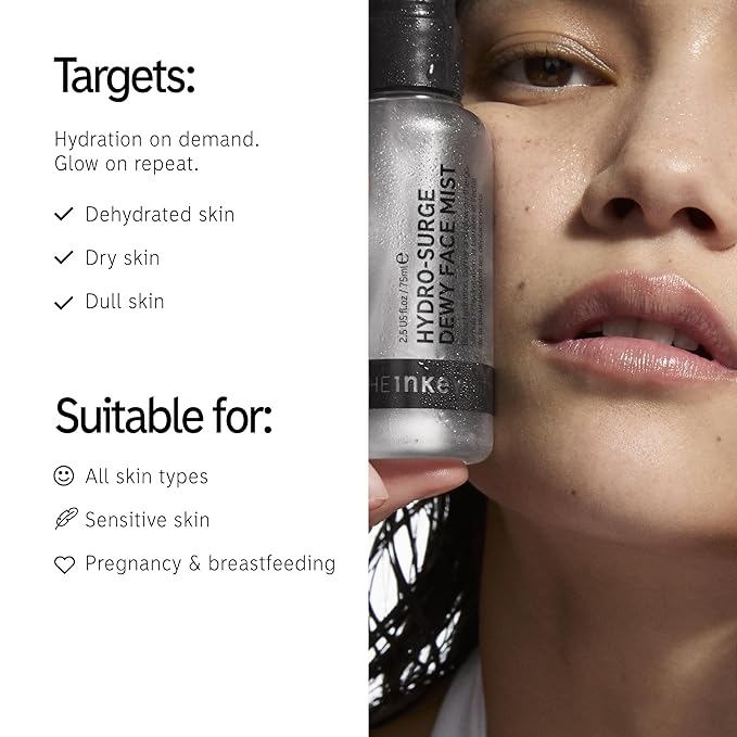 The INKEY List Hydro-Surge Dewy Face Mist 2.6 fl oz, Hydration Boosting Spray, Fragrance-Free & Alcohol-Free, Gentle Formula for Sensitive Skin, On-The-Go Application, Vegan Friendly-Velvo Beauty