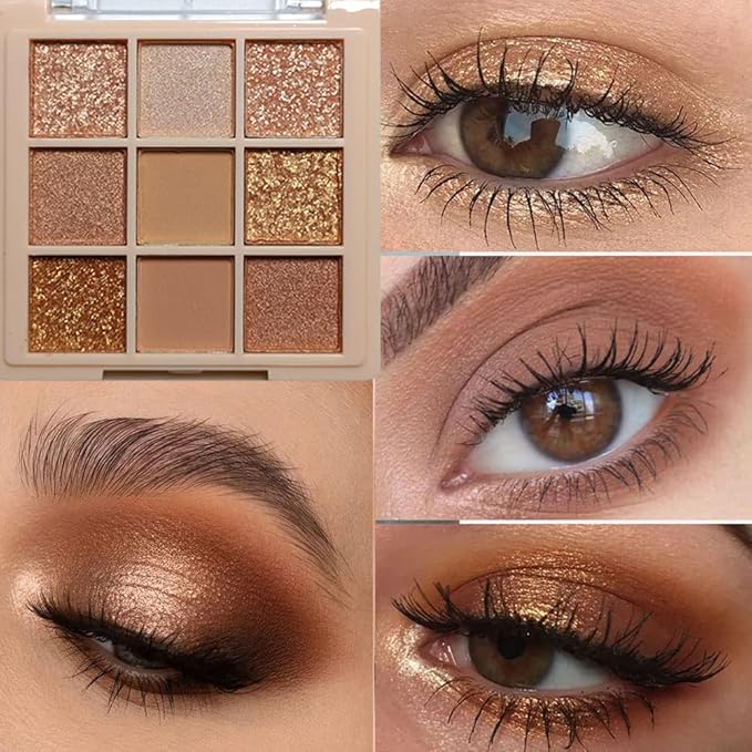 Eyeshadow Palette Makeup- 9 Colors Naked Eyeshadow Palette Matte Shimmer Korean Natural Eye Shadow palettes Highly Pigmented Naturing-Looking Long Lasting (#04)-Velvo Beauty