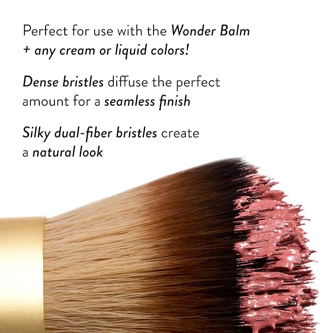 LAURA GELLER NEW YORK The Wonder Brush, Makeup Brush with Wooden Handle, Apply The Wonder Balm, Cream & Liquid Blush, Even Application and Blending-Velvo Beauty