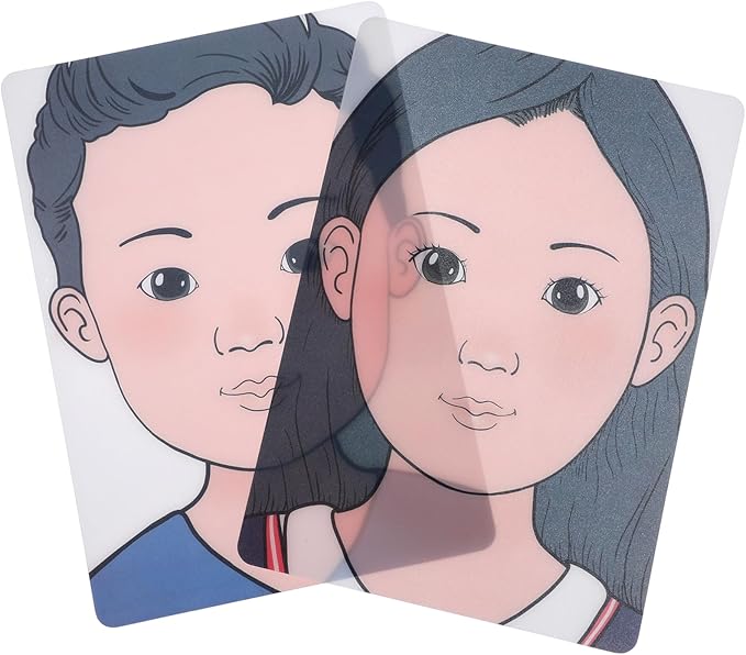 ADOCARN 2pcs Makeup Practice Board Makeup Training Face Colored Makeup Template Painting Exercise Template Cosmetic Makeup Template Eyelid Face Board Double Eyelid Plastic Child Face Paint-Velvo Beauty