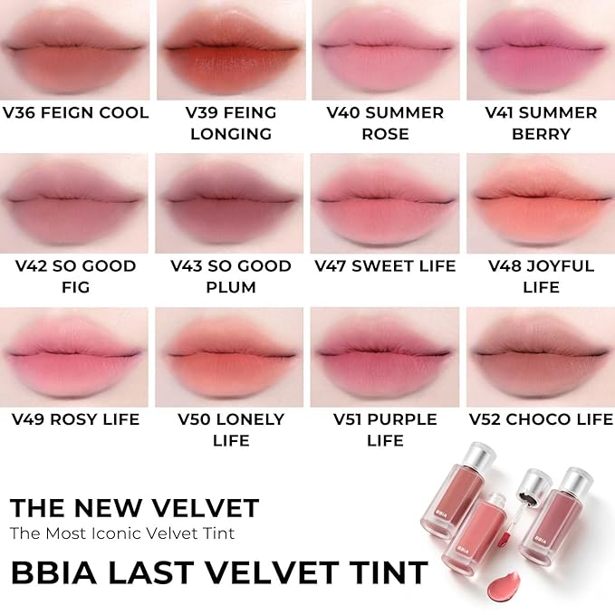 BBIA Last Velvet Tint NEW - Soft Creamy Matte Finish Lip Stain, Blur Effect & Velvety Texture, Long-Lasting, High Pigment, Non-Drying, Vegan, Korean Lip Makeup (V14 CHILL BOSS, Pack of 1)-Velvo Beauty