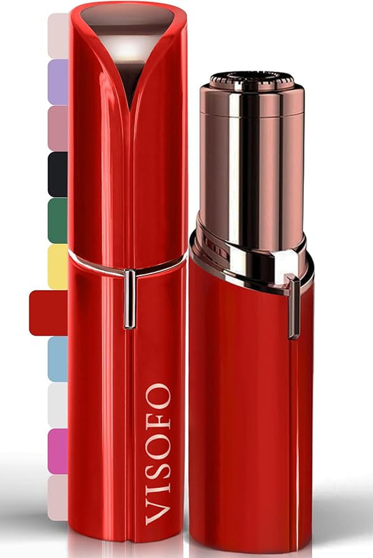 Facial Hair Removal for Women | Electric Razor Device Small Mustache Dermaplaning Remover Tools Tweezers Epilator Trimmer Face Dermaplane Shavers Beauty Gadgets Set Accessories by VISOFO (Rubin)-Velvo Beauty
