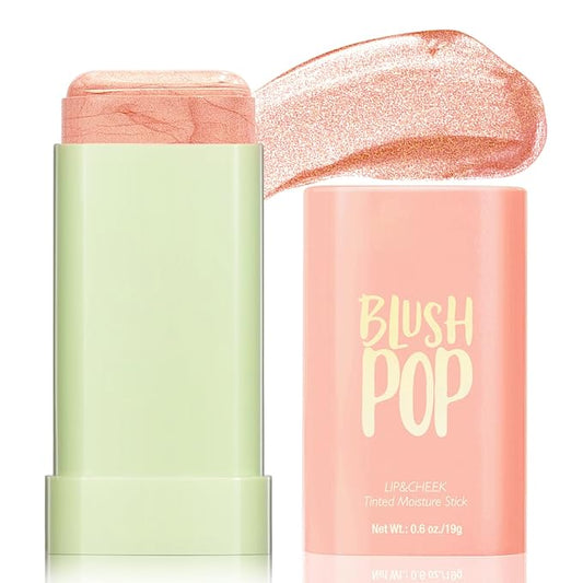 Highlighter Makeup Stick - Blush Highlighters Makeup Stick for Face & Body, Natural Silky Shimmer Highlight, Bendable Long Lasting Highlighter Wand, Cream Korean Highlighter (Rose Gold)-Velvo Beauty