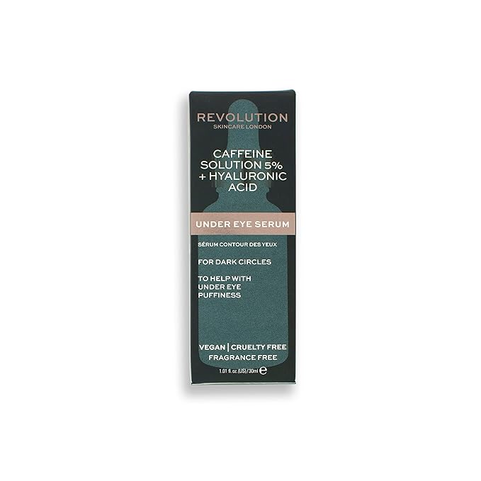 Revolution Skincare Targeted Under Eye Serum - 5% Caffeine, Clears Blemishes, Exfoliates the Skin and Reduces Blackheads, Vegan & Cruelty Free, 250ml-Velvo Beauty