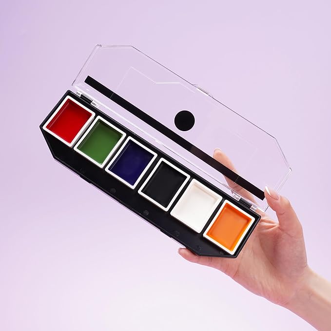 6 Color On Camera Primary Alcohol Activated Makeup Palette - Waterproof Makeup for Professional Makeup Artists-Velvo Beauty