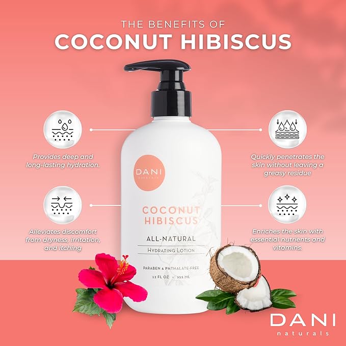 Naturals Hand & Body Lotion - Coconut Hibiscus Scented, Moisturizing & Nourishing Lotion for Dry Skin, Deep Hydration with Natural & Organic Ingredients, Paraben-Free, Vegan & Cruelty-Free, 12 Oz-Velvo Beauty