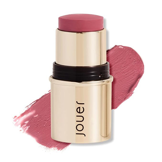 Jouer Blush & Bloom Cheek + Lipstick, Bare Rose - Hydrating Cream Blush Stick for Cheek and Lip Tint - Moisturizing Rose Hip and Squalane Oil Formula-Velvo Beauty