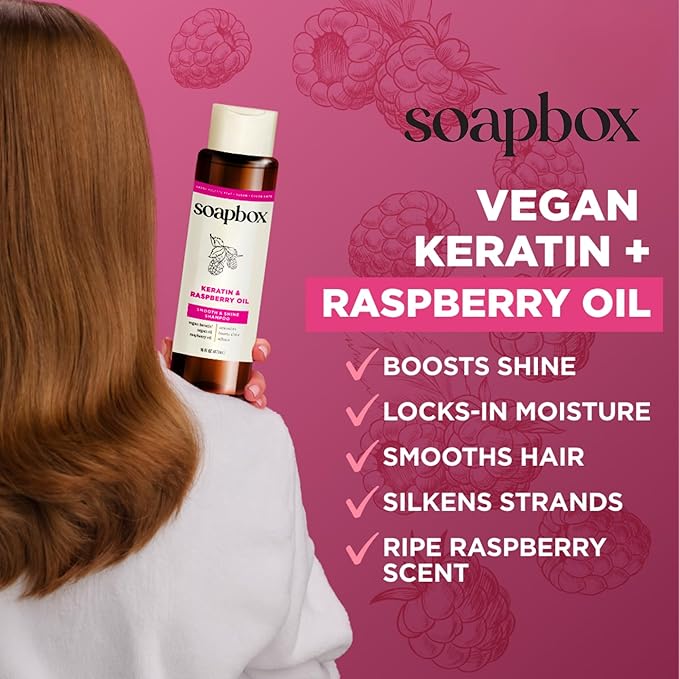 Soapbox Shine Boosting Keratin Shampoo & Conditioner Set with Argan Oil, Pack of 2 Harsh Sulfate & Paraben Free, Silicone Free, Color Safe, and Vegan Hair Products, 16 Ounces Each-Velvo Beauty