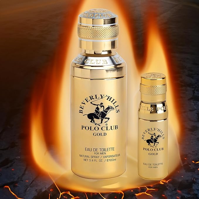 Beverly Hills Polo Club Cologne for Men Bonus Pack Designer Eau De Toilettes 3.4oz + 0.5oz 2 count (Gold)-Velvo Beauty