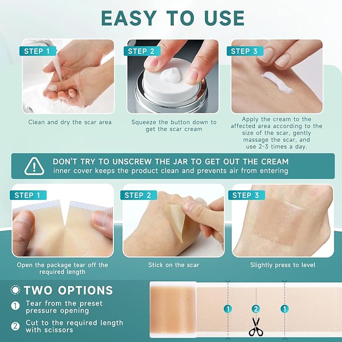 Scar Suite Bundle, Advanced Silicone Scar Cream and Scar Sheets, Advanced Scar Treatment for Surgery, Burns, and Injuries, Professional Grade Results-Velvo Beauty