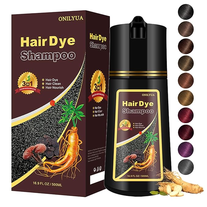 Wine Red Hair Dye for Men and Women, Hair Color Shampoo For Home Use, 16.9 Fl Oz Shampoo Para Canas (Wine Red)-Velvo Beauty