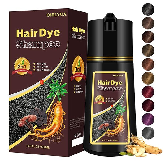 Wine Red Hair Dye for Men and Women, Hair Color Shampoo For Home Use, 16.9 Fl Oz Shampoo Para Canas (Wine Red)-Velvo Beauty