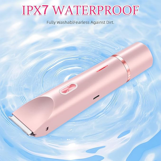 Bikini Trimmer for Women, 2 in 1 Electric Razors for Women, Dermave Bikini Shaver, IPX7 Waterproof & Easy Cleaning, Ceramic Blade, 120 Min Cordless Runtime, Ultra Low Silent (Pink).-Velvo Beauty