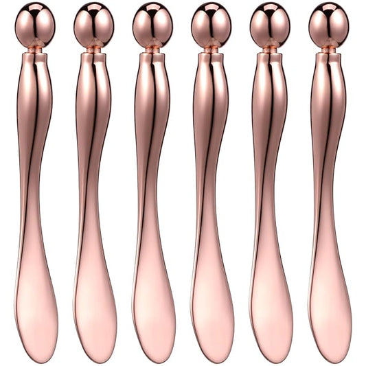 6 Pcs Metal Eye Cream Applicator Eye Roller Tool Eye Cream Applicator Stick Facial for Reducing Puffiness Wrinkle-Velvo Beauty