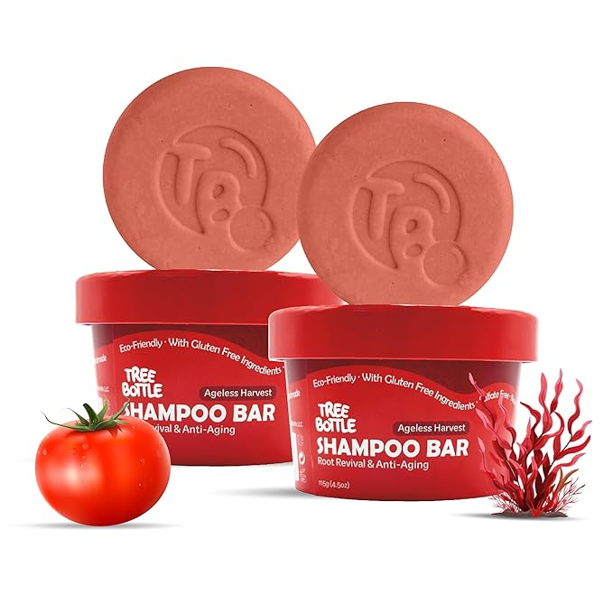 Hyaluronic Acid Shampoo Bar With Tomato & Red Algae Extract – For stronger, restored, and age-defying hair – For Women & Men – Natural & Free of Parabens & Sulfates – Made in USA – 4.5oz (Pack of 2)-Velvo Beauty